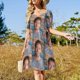 thumbnail image 4 of Vestido de manga corta de Hugh Jackman Art, vestido para mujer, vestidos de fiesta, ropa de mujer, novedades de verano, vestido de mujer, 4 of 7