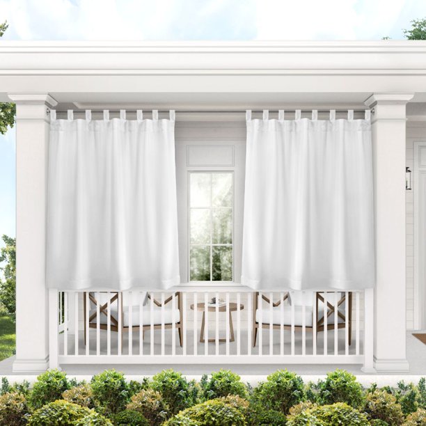 Exclusive Home Curtains Indoor/Outdoor Solid Cabana Tab Top Curtain