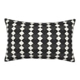 thumbnail image 3 of ZNDUO Rectangular Plush Cushion Cover, Black Abstraction Seamless Pattern Non-Pilling Hidden Zip Bedroom Sofa Pillowcases, 14"x20", 3 of 8
