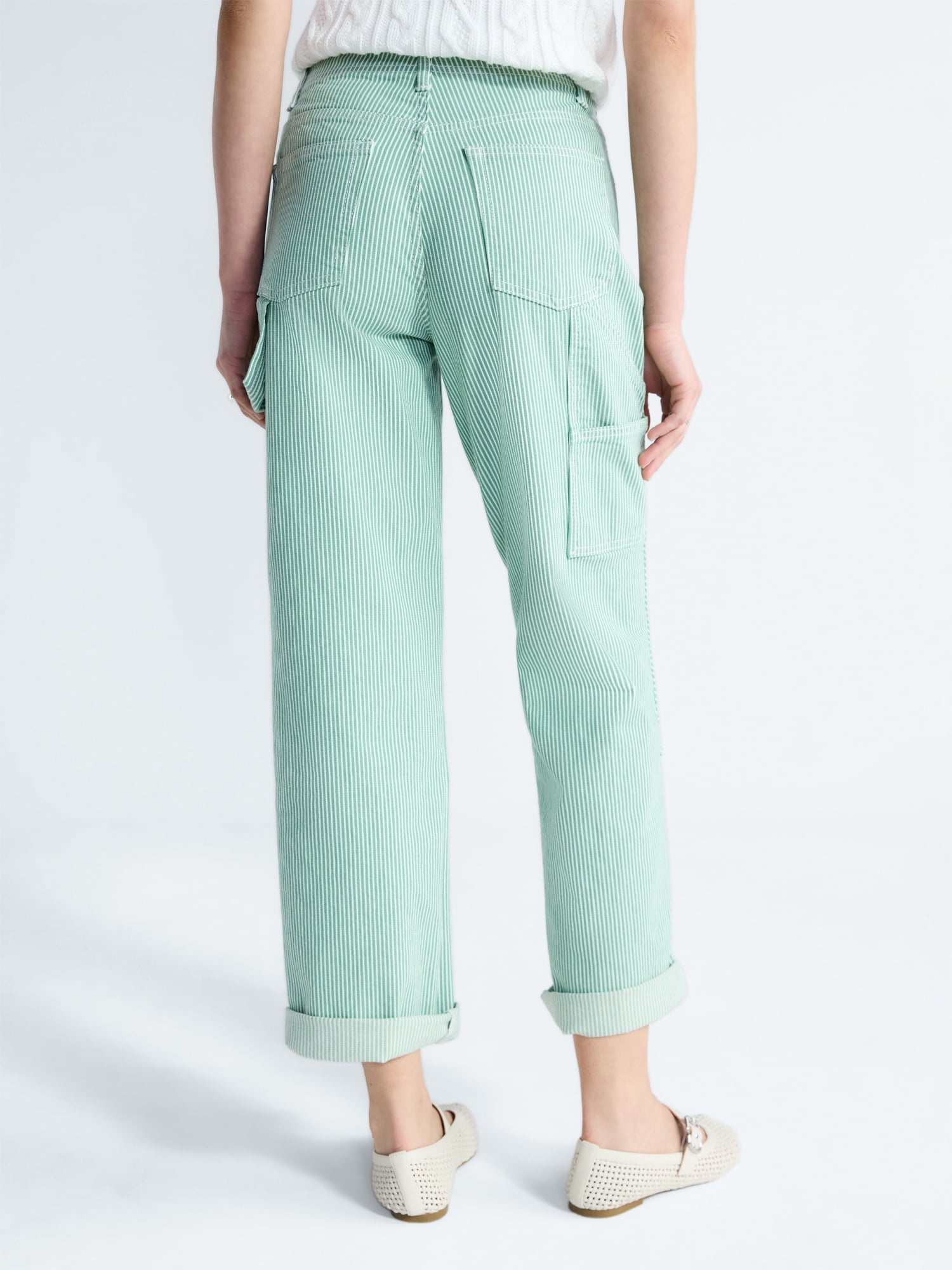 Free Assembly Women's and Women's Plus Mid Rise Relaxed Carpenter Jeans, Sizes 0-26W