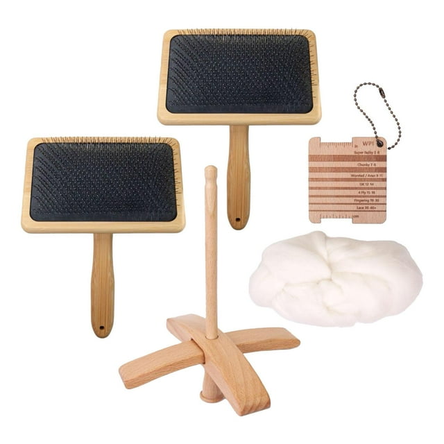 GUOOL Wool Brushes Hand Carders DIY Crafts Wpi Gauge for Felting Crocheting Crafts Set A