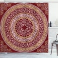 thumbnail image 1 of Ambesonne Greek Shower Curtain, Meanders and Flowers Form, 69"Wx84"L, Pale Yellow White and Ruby, 1 of 3