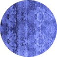thumbnail image 1 of Ahgly Company Machine Washable Indoor Round Oriental Blue Industrial Area Rugs, 7' Round, 1 of 4