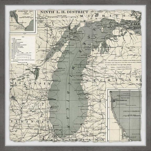 Marmont Hill Ninth L.H. District Vintage Map Framed Wall Art