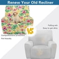 thumbnail image 4 of HELLHERO Monstera Flower Print Reclining Stretch Sofa Slipcover 4 Piece Recliner Cover 1 Seat Extra Large Cover for Recliner Chair with Foot Rest, 4 of 8