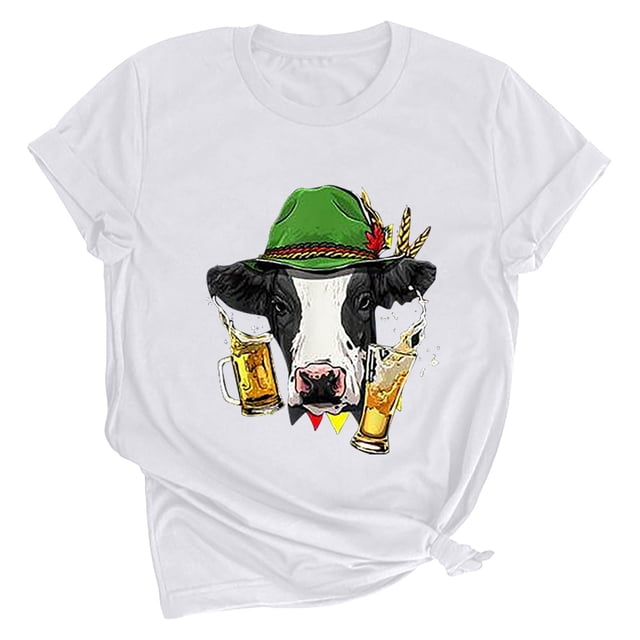 Tops de impresión de manga corta de ocio de cuello redondo de verano de moda para mujer Fridja ghk3259
