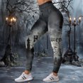 thumbnail image 5 of HCNTES Halloween Leggings for Women Pumpkin Skeleton Witch Ghost Printed Tights High Waisted Soft Stretchy Yoga Pants (13-Black,M), 5 of 7