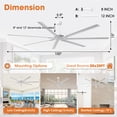 thumbnail image 5 of Parrot Uncle 100" Aluminum Blade White HVLS Ceiling Fan without Light, Extra Large Windmill Ceiling Fan with Remote Control, 5 of 17