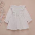 thumbnail image 6 of Odeerbi Toddler Girls Cotton Linen Dresses Ruffles Long Sleeve Vintage Dress Kids Solid Outfits Casual Clothes, 6 of 9