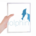 thumbnail image 1 of Carnet Docile Deux Dauphins Océan Bleu Journal Rechargeable Papeterie, 1 of 3
