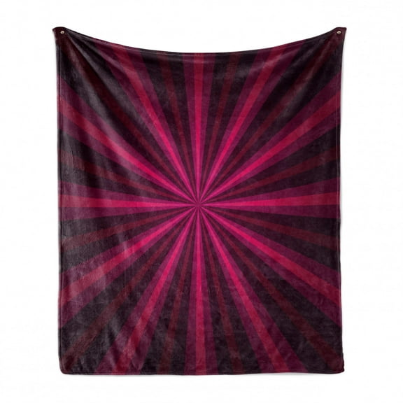 Hot Pink Soft Flannel Fleece Blanket, Abstract Starburst Design Radial Lines Vibrant Colored Beams Futuristic, Cozy Plush for Indoor and Outdoor Use, 50" x 70", Pink Fuchsia Purple, by Ambesonne