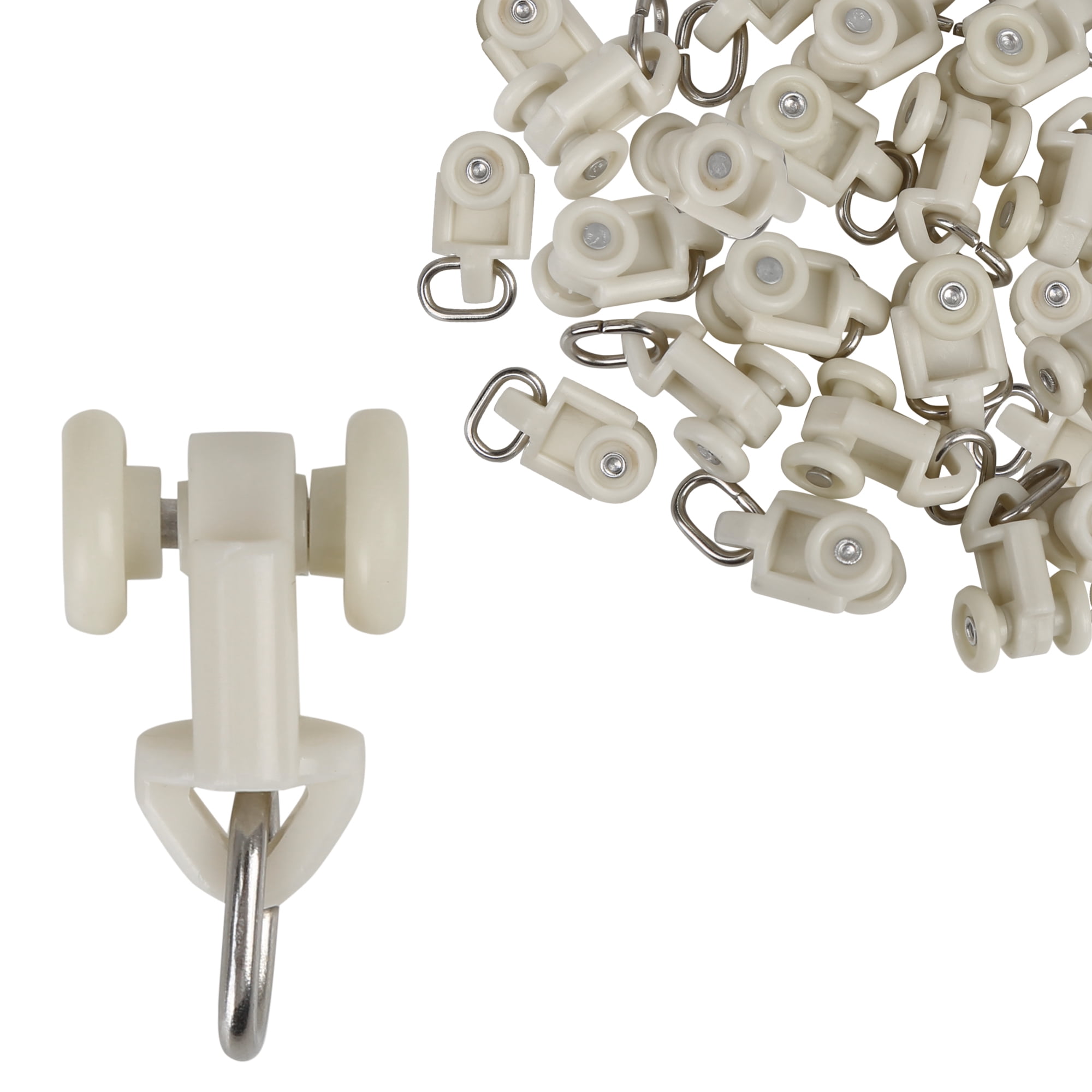 30pcs Plastic Car Curtain Track Rollers Window Curtain Wheel for RV