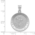 thumbnail image 2 of 14k White Gold Hollow Polished and Satin St. Christopher Medal Charm Pendant, 2 of 2