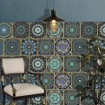 thumbnail image 3 of 20 * 20 cm 10 piezas Mandala Flor Azulejos Autocollant Etiqueta de la pared Impermable L'eau Et L'huile Cocina Salón Dcoration Murale Estilo Europen Crystal Ti, 3 of 5