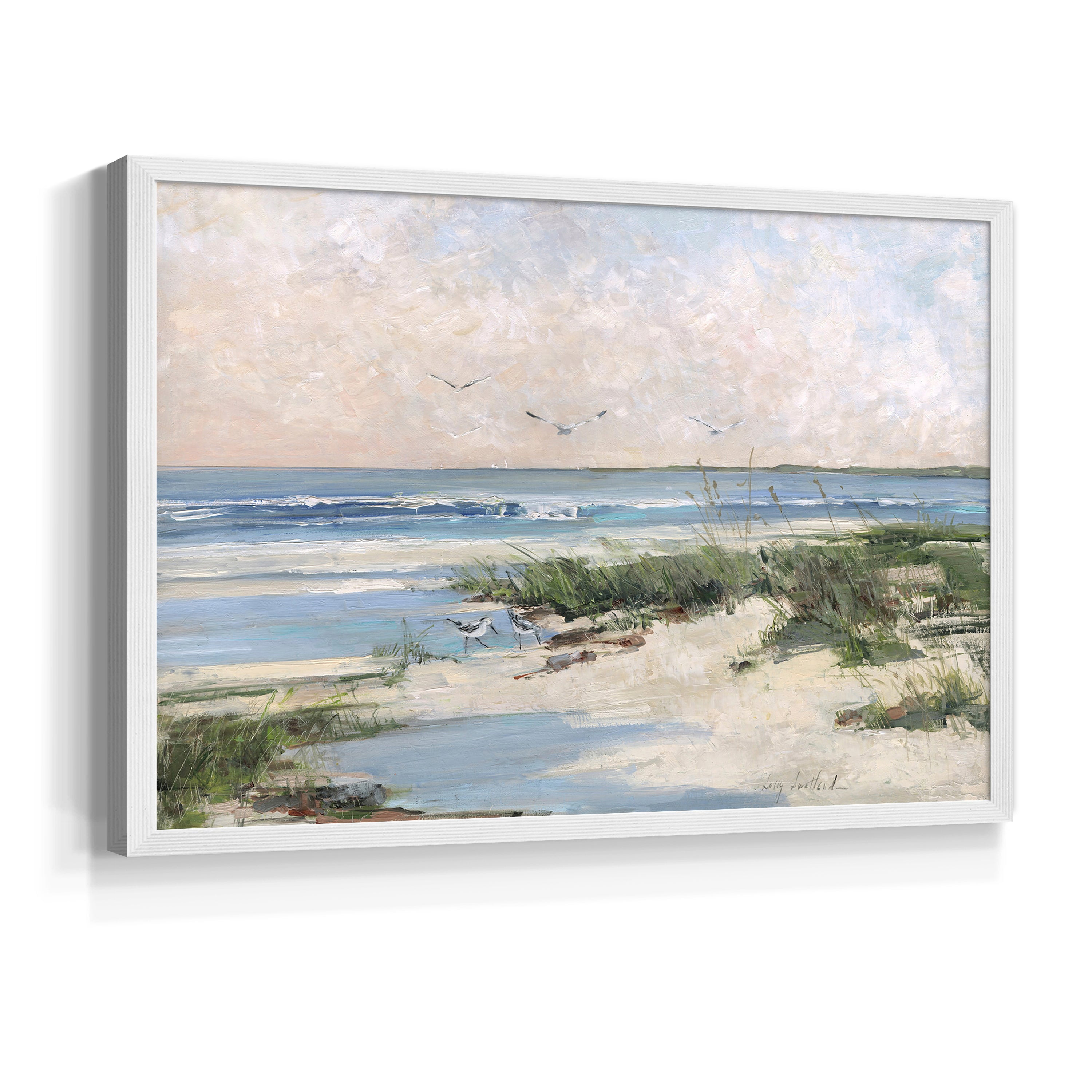 Soft Morning Sea by Sally Swatland - Restickable Framed Giclée Print