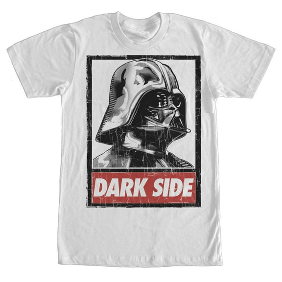 Men's Star Wars Dark Side Poster  Graphic Tee White X Large
