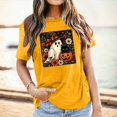 thumbnail image 2 of Halloween Shirts for Women Graphic Short Sleeve T Shirt For Everyday Wear Soft Crew Neck Tee With Playful Pattern And Yellow XL, 2 of 4