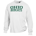 thumbnail image 2 of Men's ComfortWash White Ohio Bobcats Stack Garment Dyed Long Sleeve T-Shirt, 2 of 3