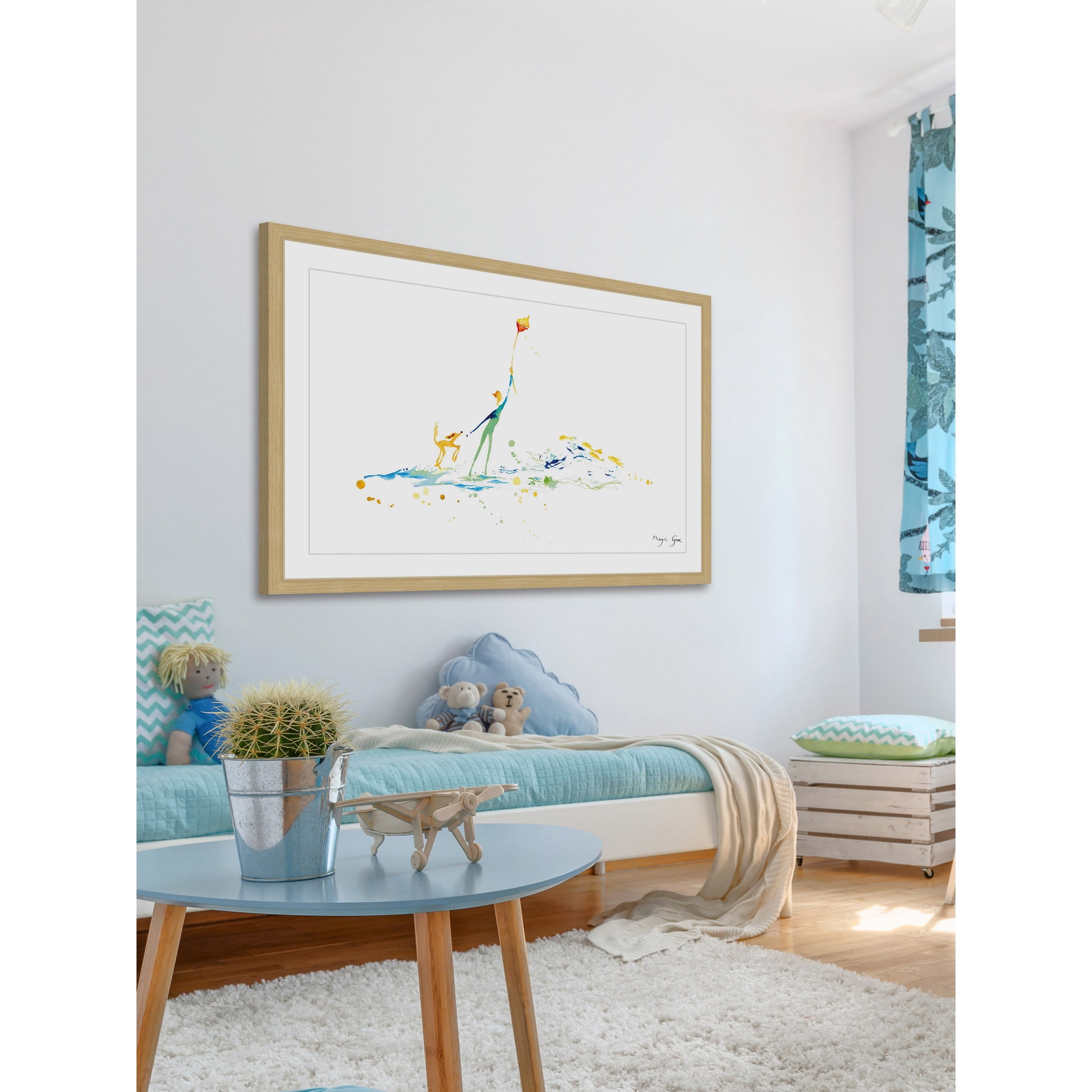 "Boy and His Dog" Framed Painting Print