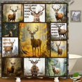 thumbnail image 3 of 4PCS Hunting Shower Curtain Sets with Rugs, Deer Shower Curtain, Waterproof Fabric Shower Curtain, Fall Forest Elk Moose Wildlife Animal Cabin Lodge Country Farmhouse Rustic Bathroom Decor, 3 of 7