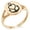 Rose Gold, variant on Stainless Steel Nautical Heart Anchor Minimalist Oval Top Polished Statement Ring