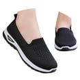 thumbnail image 3 of uvwlwu Women's Large Size Casual Shoes Breathable Mesh Women's Shoes On Lightweight Mom Shoes Soft Soled Versatile Shoes.(Black,8.5), 3 of 8