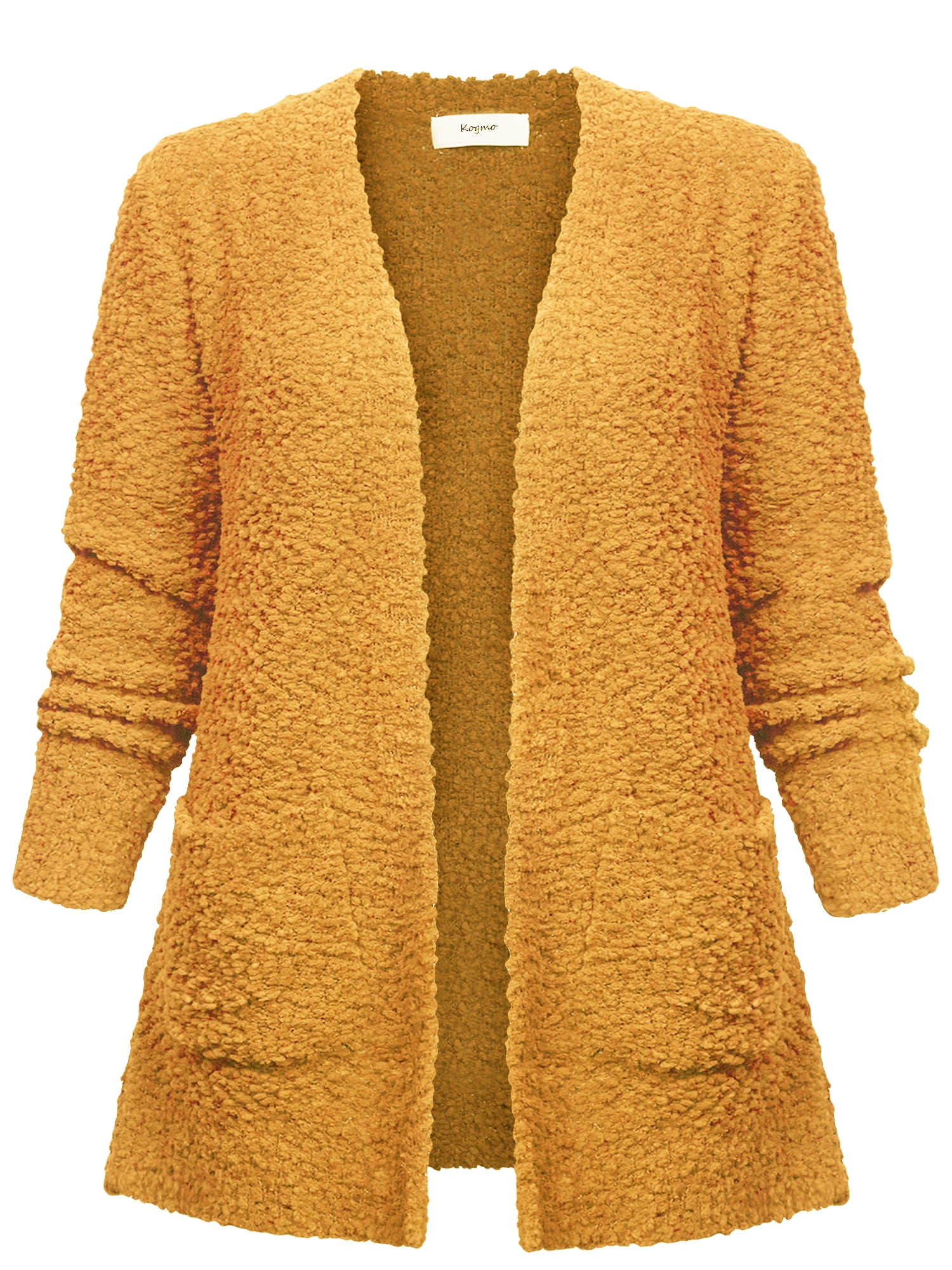 Cream Rib Hem Popcorn Sweater Cardigan main image 1