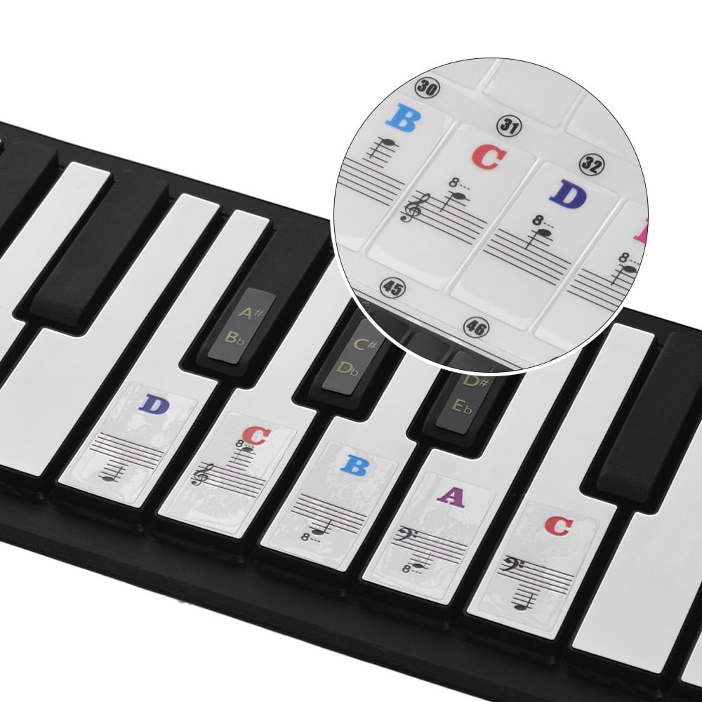 Music Piano Keyboard Stickers FIDGET PENCIL Piano Key Stickers for 49//54//61//88 Keys Multicolor Piano Key Note Sticker Clear Removable Electronic Keyboard Stickers for Beginner Child Kids