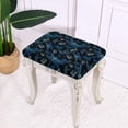 thumbnail image 3 of Xoenoiee Blue Dragonfly Flower Print Rectangle Bar Stool Covers Stretch Jacquard Vanity Stool Covers Bar Chairs Cover with Elastic Band for Kitchen Pub Dining Room, 2 Pack, 3 of 6