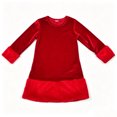 thumbnail image 2 of Girls Velvet Dress Girls Long Sleeve Xmas Party Dress (Red1), 2 of 3