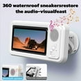 thumbnail image 2 of Waterproof Shower Phone Holder with Speaker, 360°/480° Rotatable Anti-Fog Touch Screen Phone Case, Secure Wall Mount Bathroom Phone Holder for Shower (White), 2 of 10