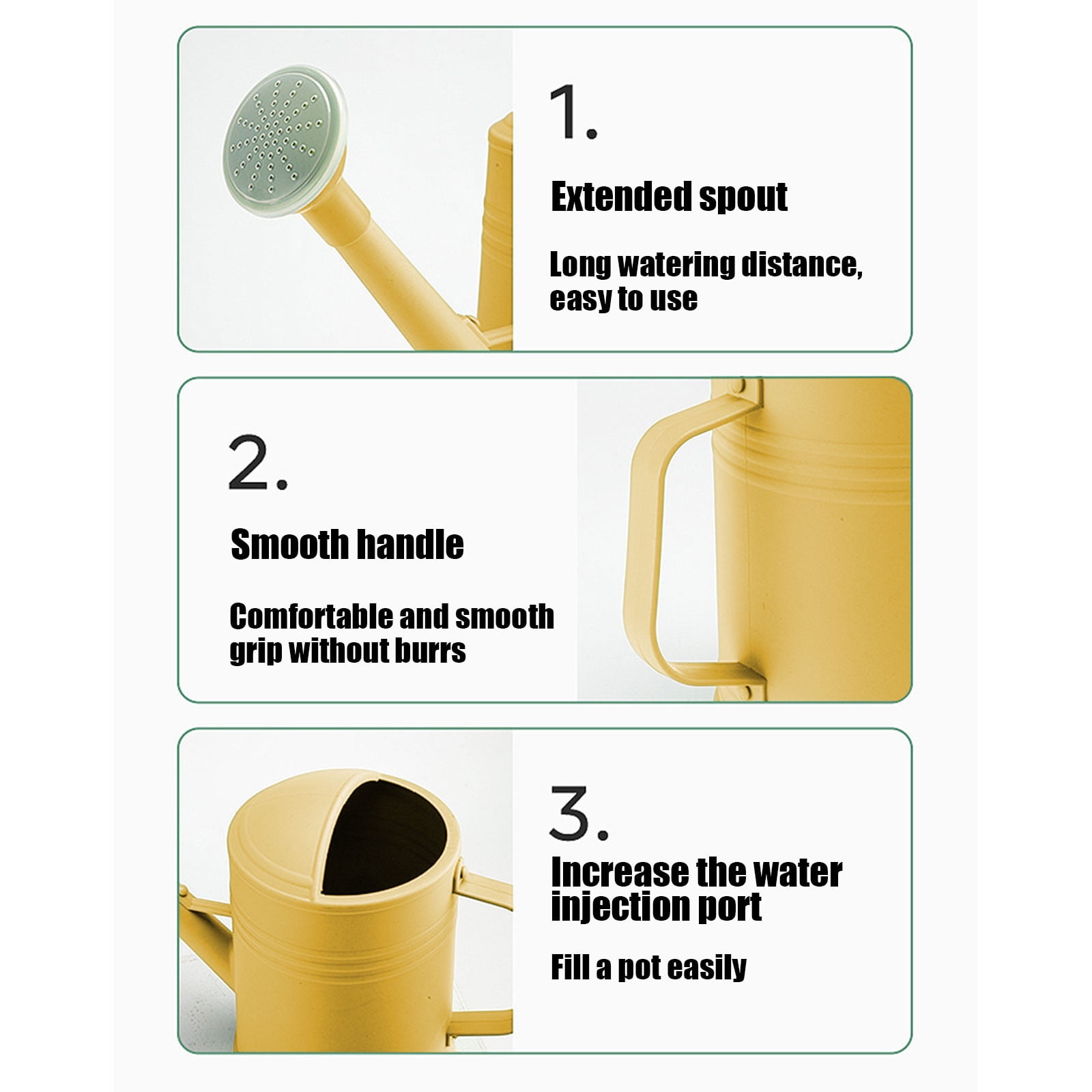 Nkmbld Plant Watering Can Large Capacity Gardening Patio Watering Long Spout Watering Can 2L, Garden Watering Can for Indoor & Outdoor Plants