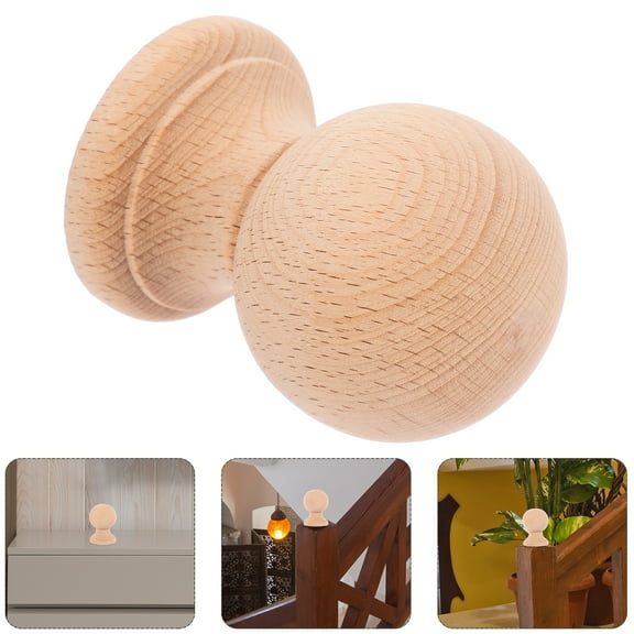 Unfinished Wood Finials for Bed Posts Decorative Round Ball Wooden Finials Solid Wood Ball Finial for Indoor Use