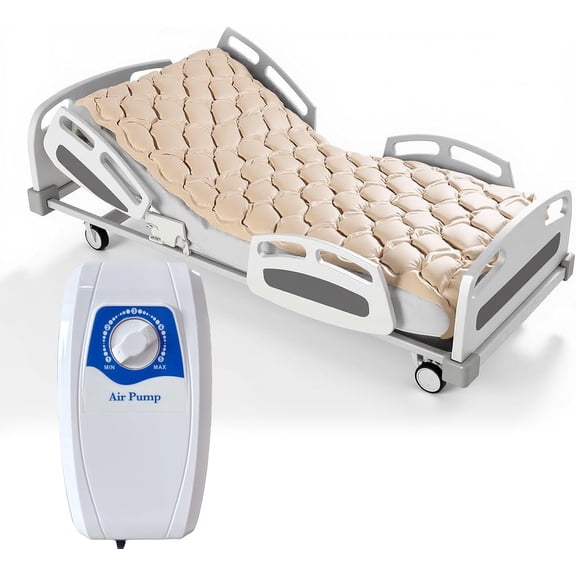 Alternating Air Pressure Mattress with Electric Pump, Beds Bubble Pad Cushion for Bed Sore Prevention and Pressure Ulcer Relief, Hospital & Home Use Medical Bed Mattress Topper