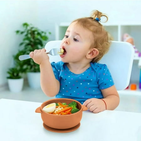 

EIALIVE Dinnerware New Innovative Children Tableware Baby Silicone Complementary Food Double Ear Bowl Soup Bowl Steamed Egg Dining Tableware