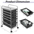 thumbnail image 3 of 6 Drawer Rolling Storage Cart, Art Cart Organizer for Kids, Utility Cart with Drawers on Wheels, Multi-functional Craft Cart for Home Office School Classroom (Black, 6 Drawers), 3 of 18