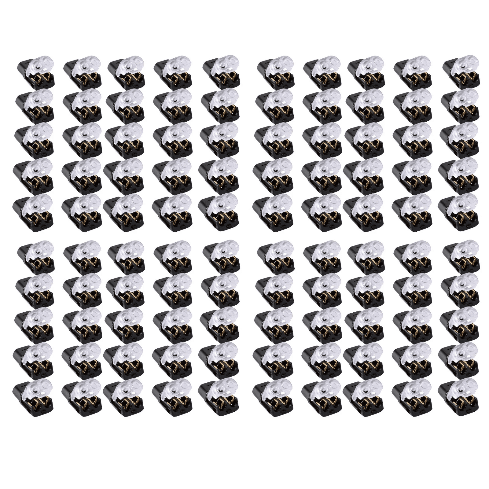 100PCS Double-wire Plug-in Connector with Locking Buckle, Quick Connect Plug for LED Light Strip,No Wire-Stripping Needed