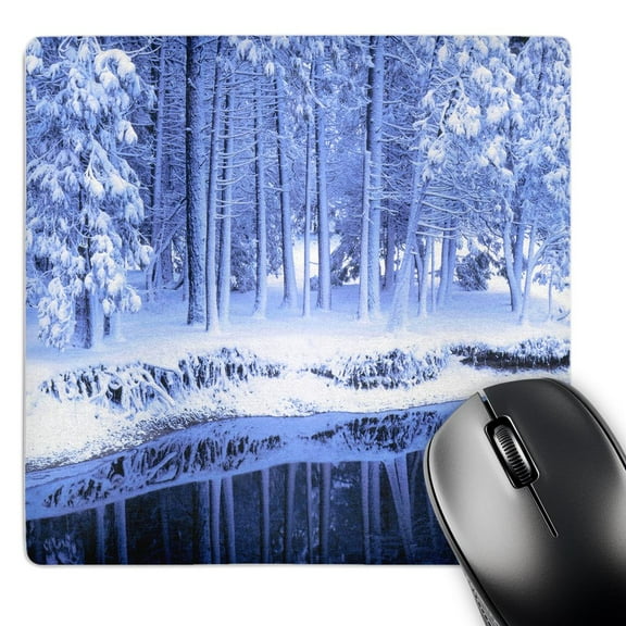3dRose, Winter, Conifers, Merced River, Yosemite Valley CA - US05 SSM0009 - Scott T. Smith, MousePad