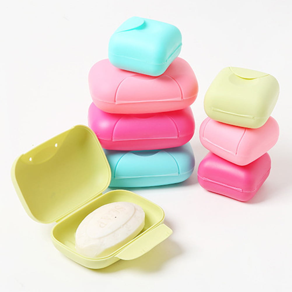 Plastic Soap Dish Holder Seal Storage Box Case Shower Container Travel Portable 