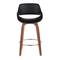 thumbnail image 3 of LumiSource Walnut Wood, Black PU, Chrome Fabrico Fixed-Height Counter Stool - Set of 2, 3 of 7