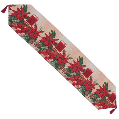 

1pc Christmas Printed Red Candle Tablecloth Table Cover (Assorted Color)