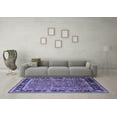 thumbnail image 3 of Ahgly Company Indoor Square Oriental Blue Industrial Area Rugs, 7' Square, 3 of 4