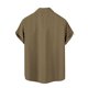thumbnail image 4 of Blusa y camisa de manga corta con cuello vuelto y botones para hombre, estilo cárdigan vertical de manga corta con cuello vuelto y bolsillo, blusa de poliéster para hombre, 4 of 5