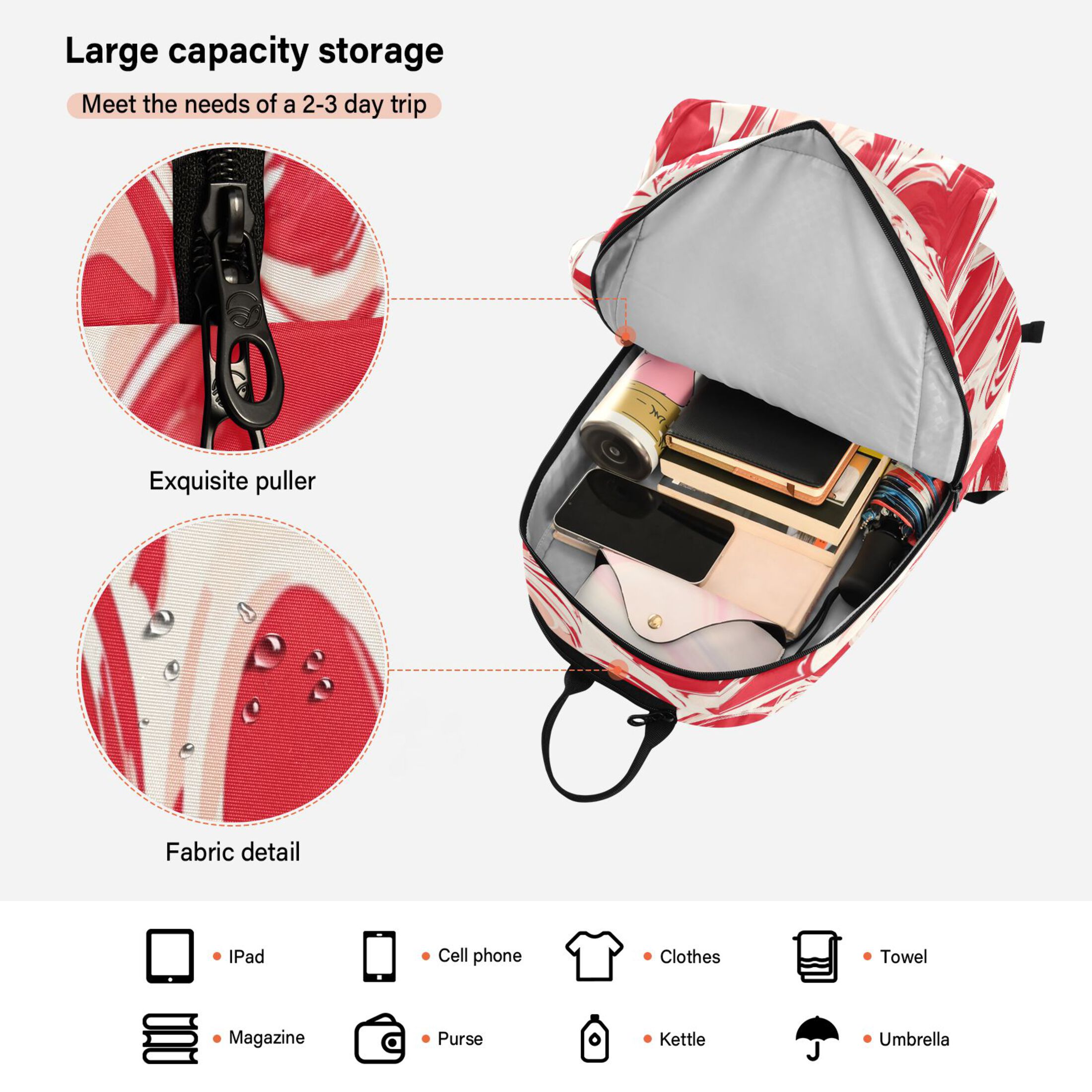 2 Racquet Holder Tennis Backpack Tennis Racket Covers Gym Bags Abstract Red Hearts