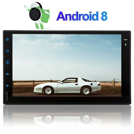 Android 8.1 Oreo Double 2 Din Car Stereo Head Unit In Dash Auto GPS Navigation Audio System 7 inch 1024 600 Touch Screen 8 Core Tablet Radio support Wifi Bluetooth 1080P Video SWC Video