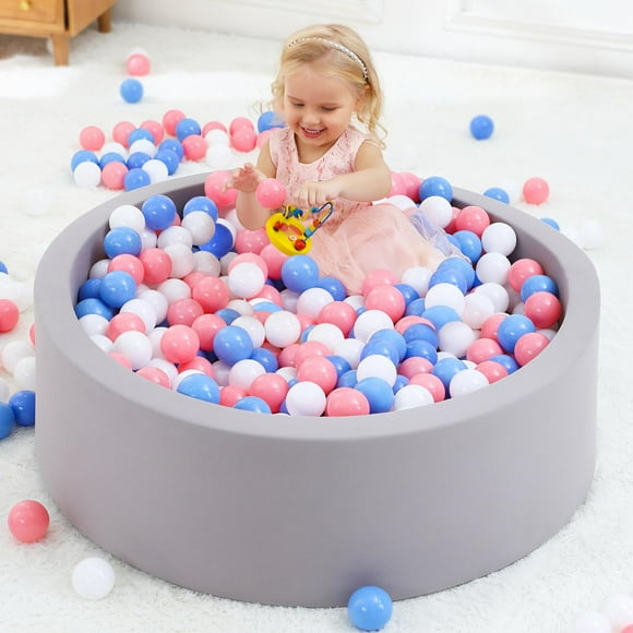 Foam Baby Ball Pit for Toddlers: Large Baby Ball Pit for Babies with Soft Memory Sponge, Indoor Outdoor Baby Playpen, Kids Play Ball Pool, Gift Toys for Infants Boys and Girls (Balls No