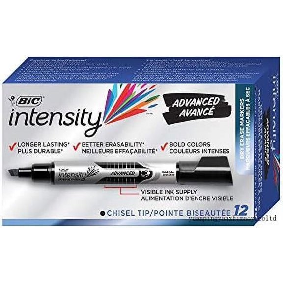 Magic Marker Brand Dry Erase Marker, Tanle, Chisel Tip, Bla, 12-unt