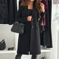 thumbnail image 6 of JUUYY Womens Classic Coat Lapel Collar Open Front Belted Long Jacket Black S, 6 of 9