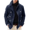 thumbnail image 2 of VEKDONE 2025 Clearance Men British Style Trench Coat Vintage Notch Lapel Double-Breasted Peacoat Windproof Jacket Gentlemen Cardigan, 2 of 3