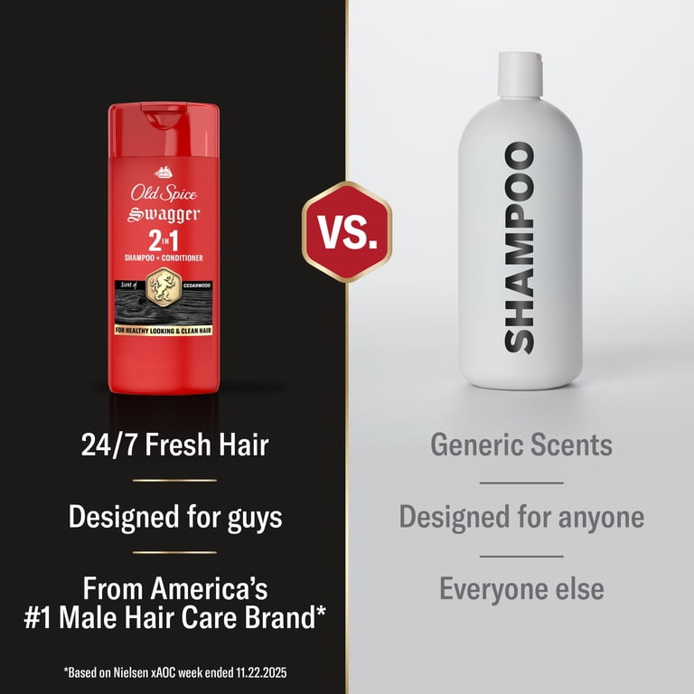 Old Spice Swagger シャンプー・コンディショナー 650mL Old Spice Swagger 2in1 Shampoo and Conditioner for Men, Cedarwood